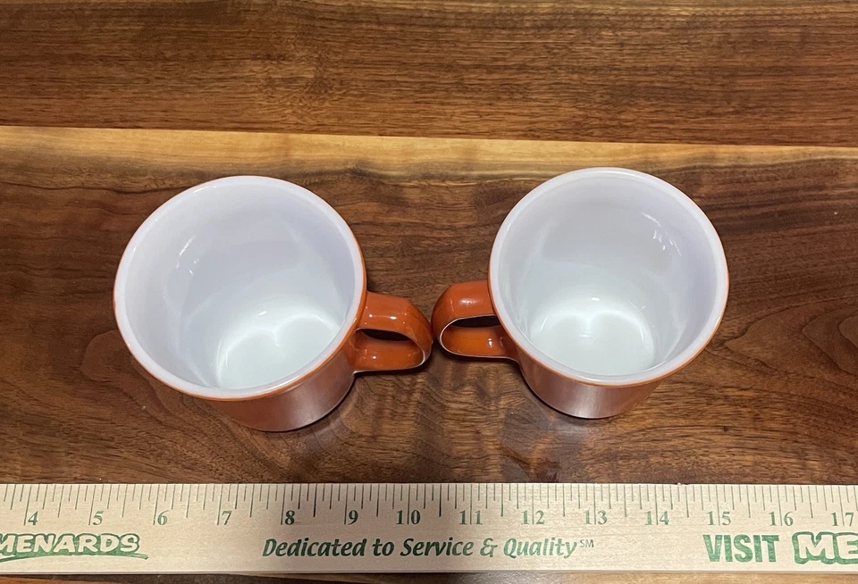 CorningWare Vintage Orange White Glass Coffee Mugs Set of 2 8 fl oz Decorated - image 4 of 4