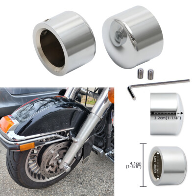 Chrome Front Thick Thin Cut Axle Nut Covers For Harley Street Glide Softail Dyna