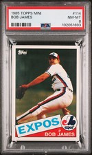 1985 TOPPS MINI # 114 BOB JAMES PSA 8 MAC SPOTLESS  100 MADE VERY RARE * 1693