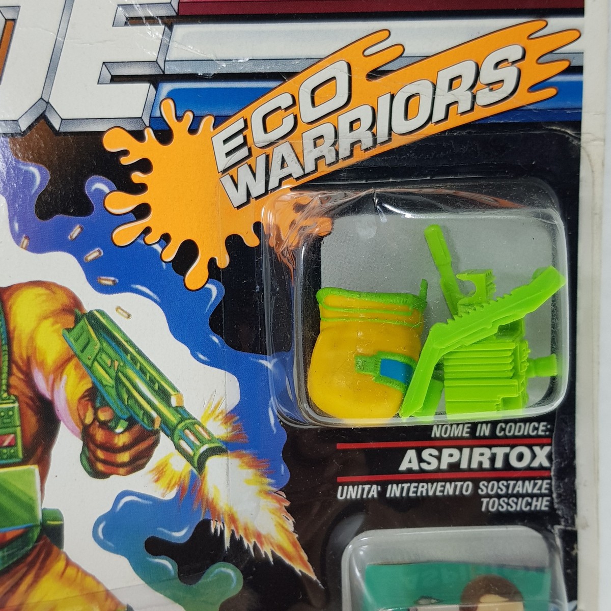 Vtg GI Joe ASPIRTOX Clean Sweep ITALY eco warriors figure Italian