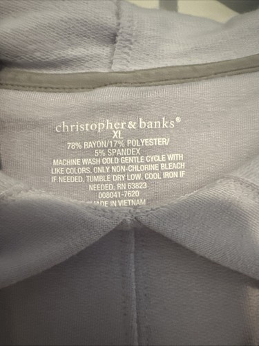 Christopher & Banks Blue Scuba Hoodie Size XL Relaxed Restyled NEW NWT 49.95 - Picture 2 of 4