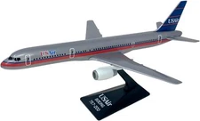 Flight Miniatures USAir Boeing 757-200 Silver Desk Display Model 1/200 Airplane