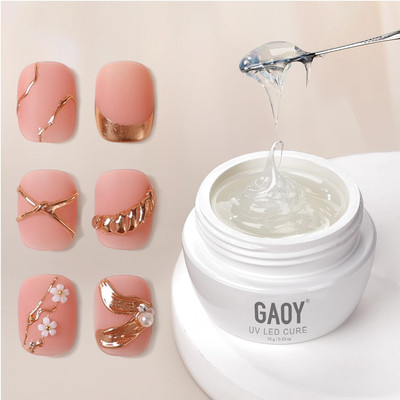3D Sculpting Gel for Nail Art, Semi-Solid Modeling Gel for Rubbing Chrome Nail P