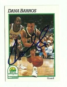 Dana Barros 1991-92 Hoops signed auto autographed card Sonics