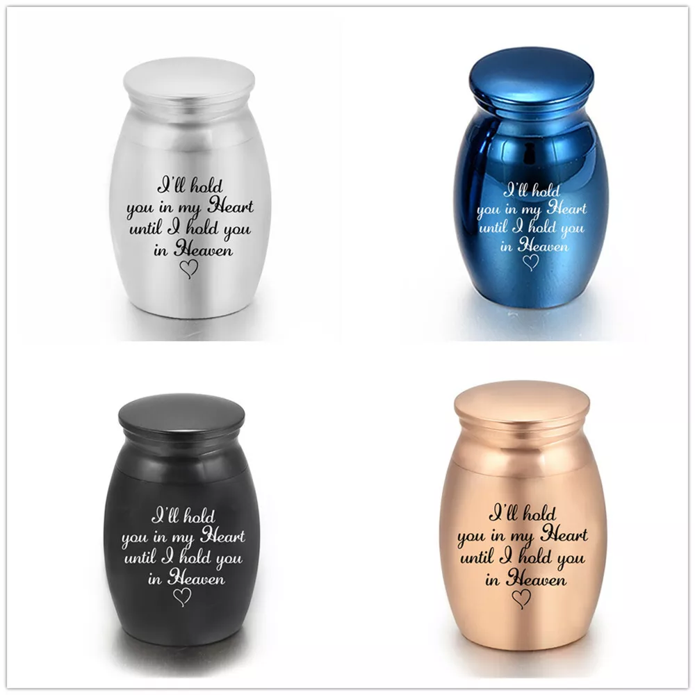 Silver Urn Cremation Human Ashes Holder Memorial Keepsake Ash Heart Heaven