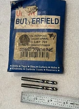 #1 HSS SCREW MACHINE DRILL, 118° POINT, BUTTERFIELD, NEW, USA, 2/LOT