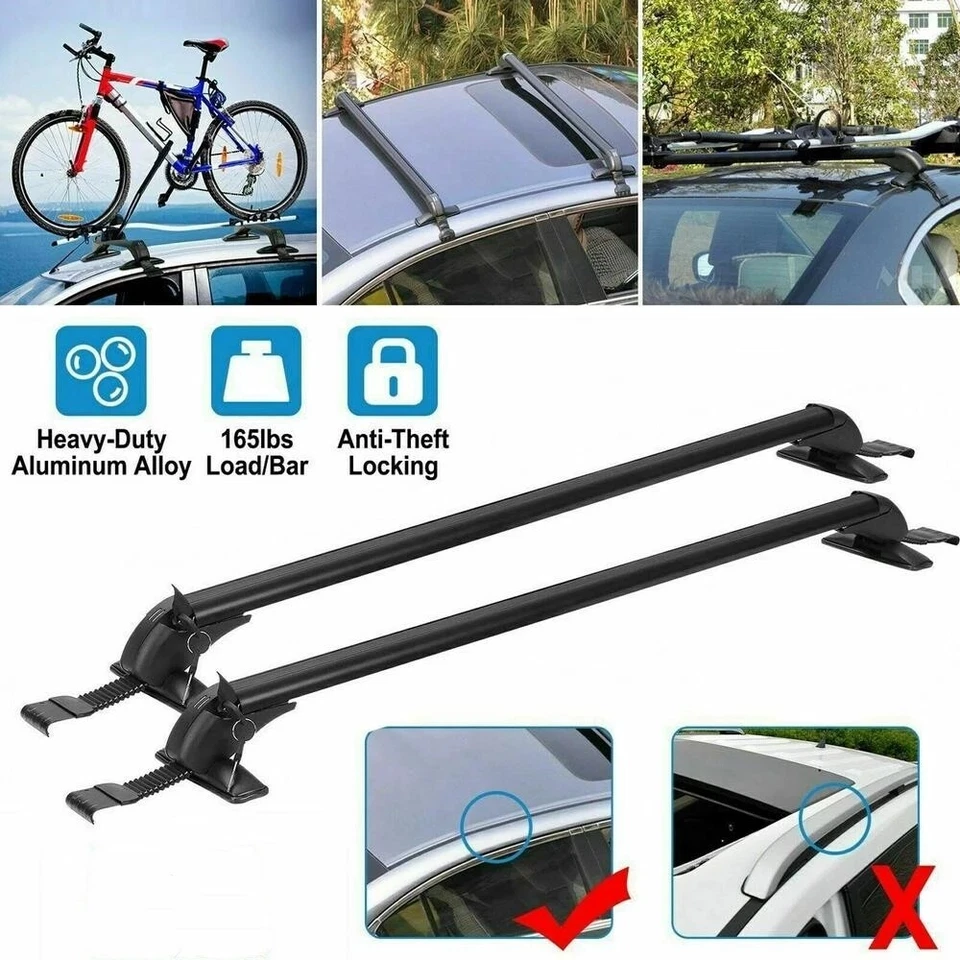 For Volkswagen Golf GTI MK6 MK7 43.3" Top Cross Bars Roof Rack Luggage Carrier - Image 2 of 4