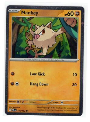 Pokemon Paldea Evolved Mankey 106/193 Cosmos Holo Exclusive