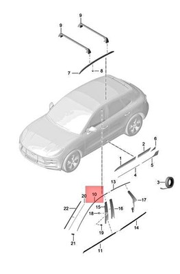 Genuine PORSCHE Macan 95B Molding For Door Right Galvano silver 