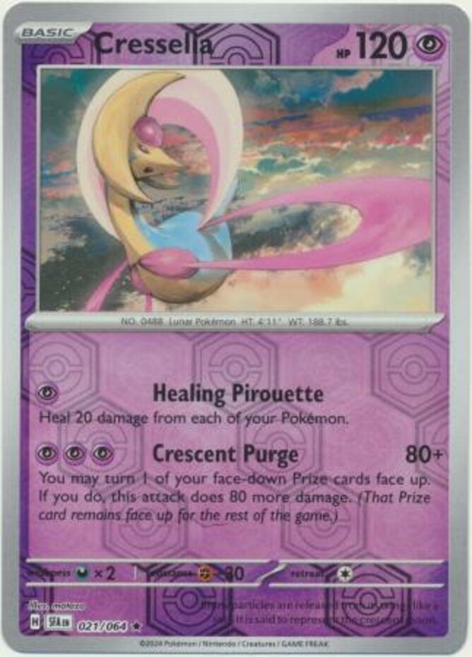 Pokemon Cresselia - 021/064 - Rare - Reverse Holo NM-Mint Shrouded Fable