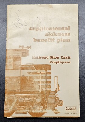 Vintage 1982 Railroad Shop Craft Employees Benefit Plan Book