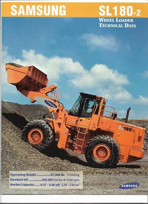 Original Samsung Model SE180-2 Wheel Loader Tech Data Sales Brochure TDL18029709