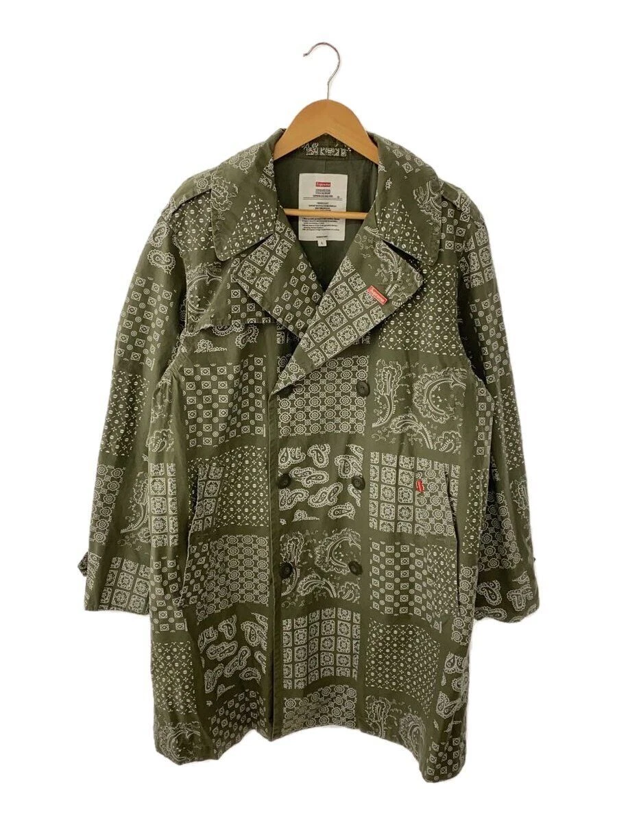 Trench Coat Supreme L coton kaki cachemire occasion