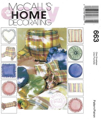 McCall's Home Decorating 2450 Pattern 1999 10 pillows round,headrest Uncut McCall's Home Decorating 2450 Pattern 1999 10 pillows round,headrest Uncut