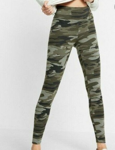 EXPRESS Green Camo Cotton Leggings 