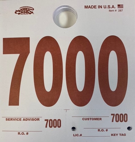 Service Dispatch Numbers, White Heavy Stock, 1,000 Qty.