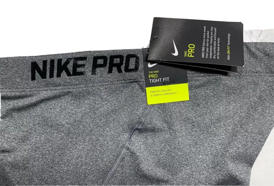 Nike Pro Women 3" Tight Fit Compression Shorts Heather Gray AT4555 071 Sz LARGE - Image 3 of 4