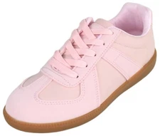 Top Moda Women Light Weight Fashion Sneakers Lace Up Rubber Sole MARIAM-1 Pink