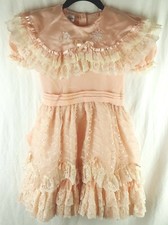Vintage YADY Girls Fancy Layered Party Full Twirl Dress Size 8 Petticoat Lace
