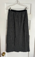 VINTAGE ADRIENNE VITTADINI WOOL KNIT STRIPED WOMEN'S SKIRT SIZE L ITALY 1980S