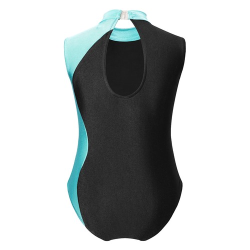 Kids Girls Dancewear Sport Outfit Shiny Set Leotard Mock Neck Performance Yoga - Picture 15 of 48