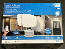 Enbrighten LED Wi-Fi Smart 2-Head Security Light w/ Accent Light White