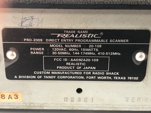 Vintage Realistic Pro 2009 entrée directe programmable Tandy Radio Shack scanner - Photo 8/9