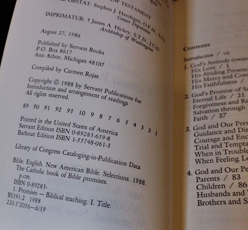 Catholic Bible Promises 1988 Compiled by Carmen Rojas - Picture 4 of 7