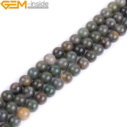 Piedras preciosas de jadeíta de jade de África verde 6 mm 8 mm 10 mm cuentas redondas para hacer joyas - Imagen 8 de 27