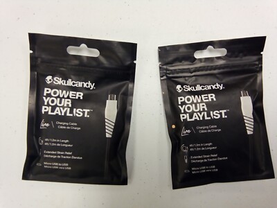 Skullcandy Micro USB to USB Charging Cable 4ft Phone Electronics 2 pack