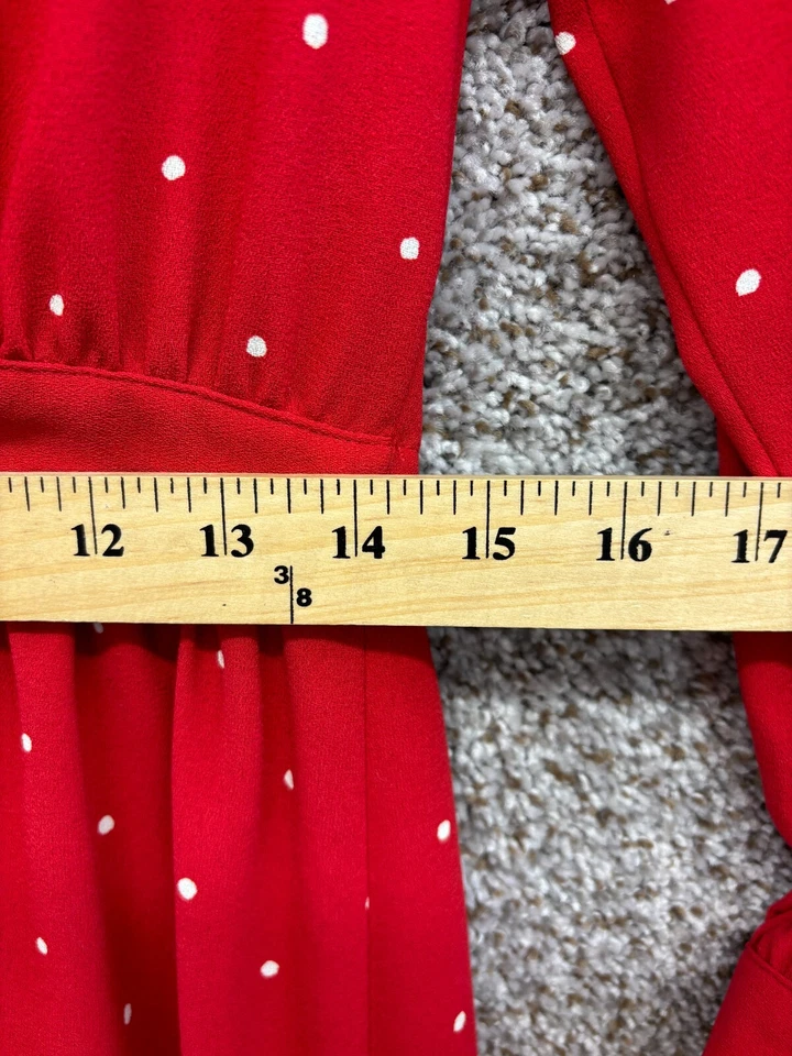 Vestido vintage Liz Claiborne rojo/blanco lunares nuevo vestido para mujer talla 12 Foto 4 de 4