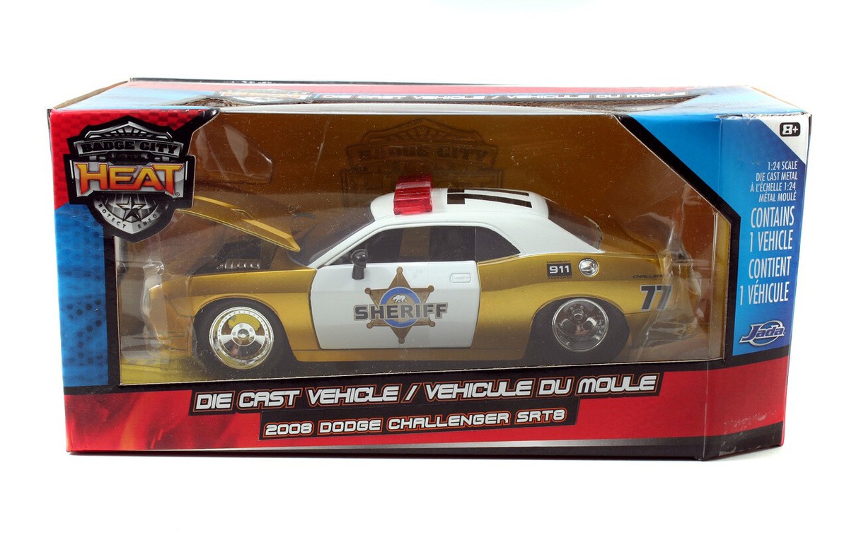 JADA HEAT 2008 DODGE CHALLENGER SRT8 POLICE 1:24 GOLD NIB