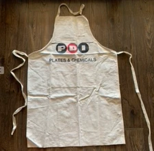 VTG 1970s Plates & Chemicals PDI Apron Bib Chemistry Worker Advertising 34x24"