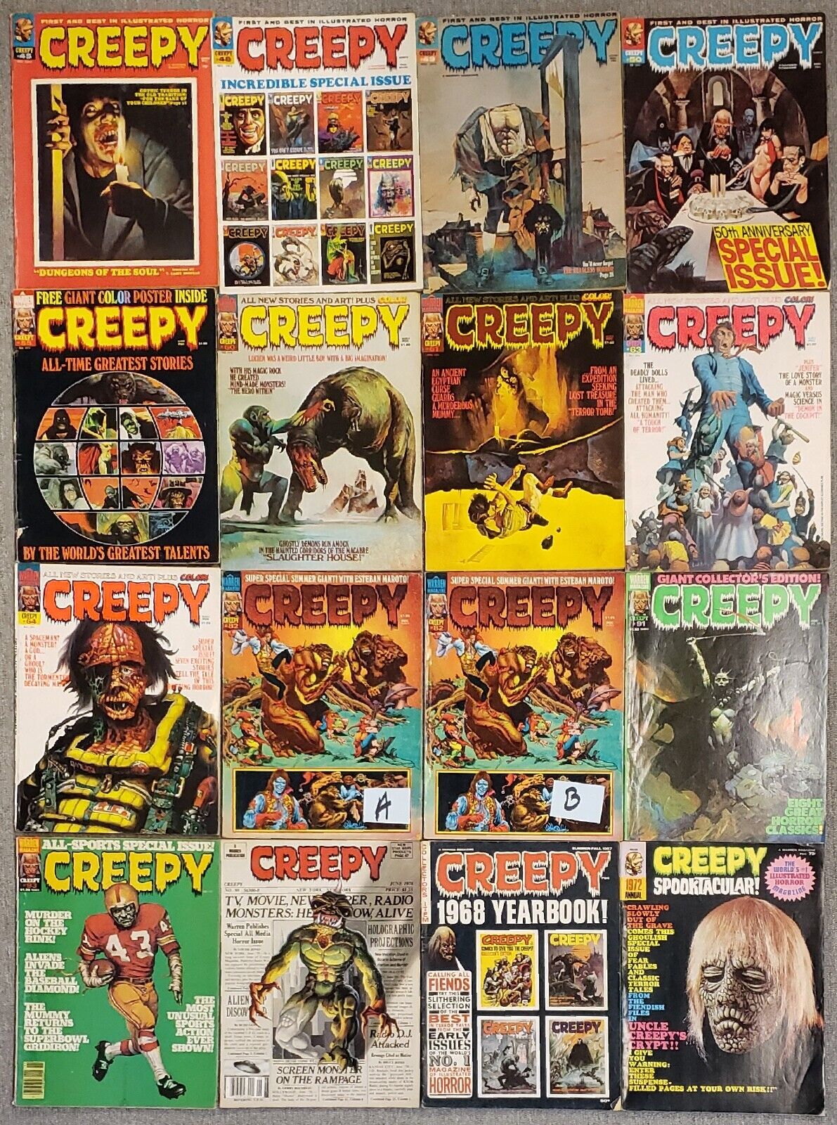 Vintage Collectible Creepy Comics, $30‐$45 each, Good to Very Good Condition.