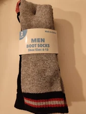Men's Boot Socks 2 Pack Size 6-12 Crest Brands