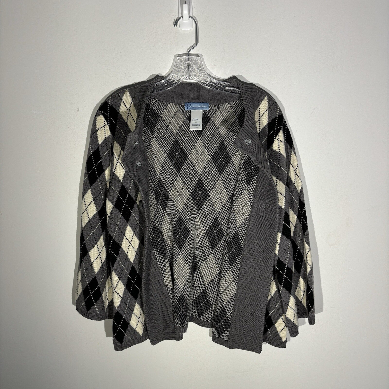 Vintage Classic Elements Argyle Plaid Sweater Siz… - image 5