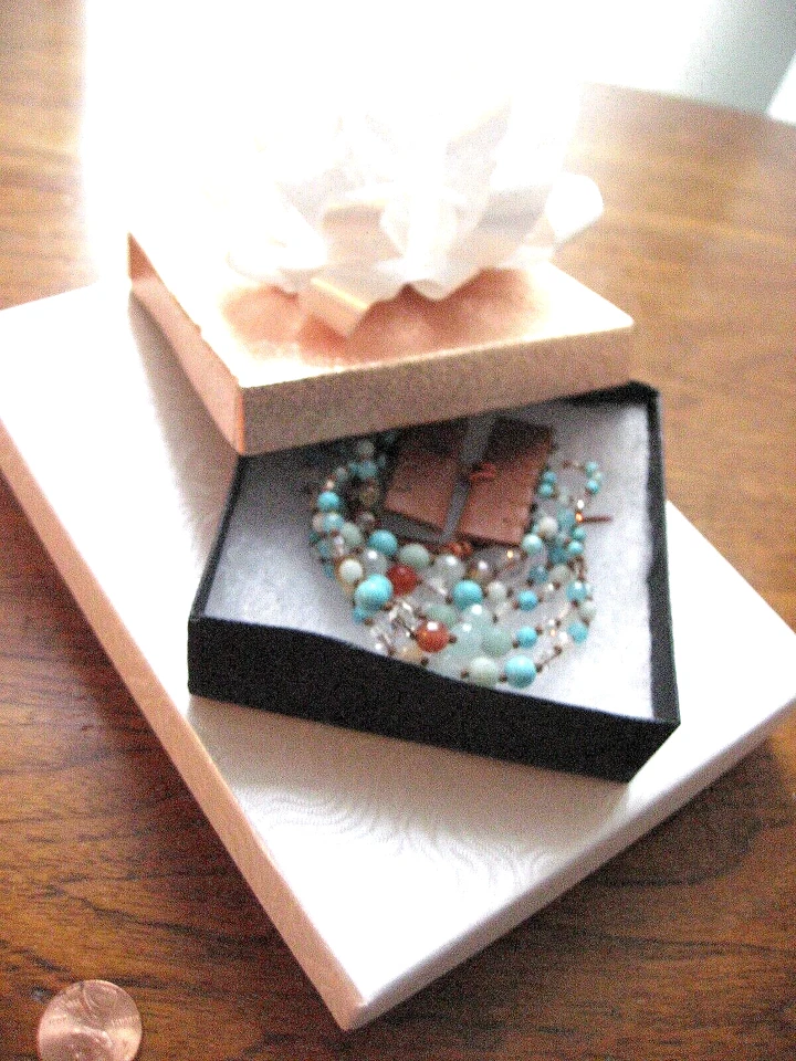 Chan Luu Amazonita Azul Turquesa Facetado Mezcla Dorado sobre Cuero Puño 5 Hilos Nuevo Foto 3 de 4