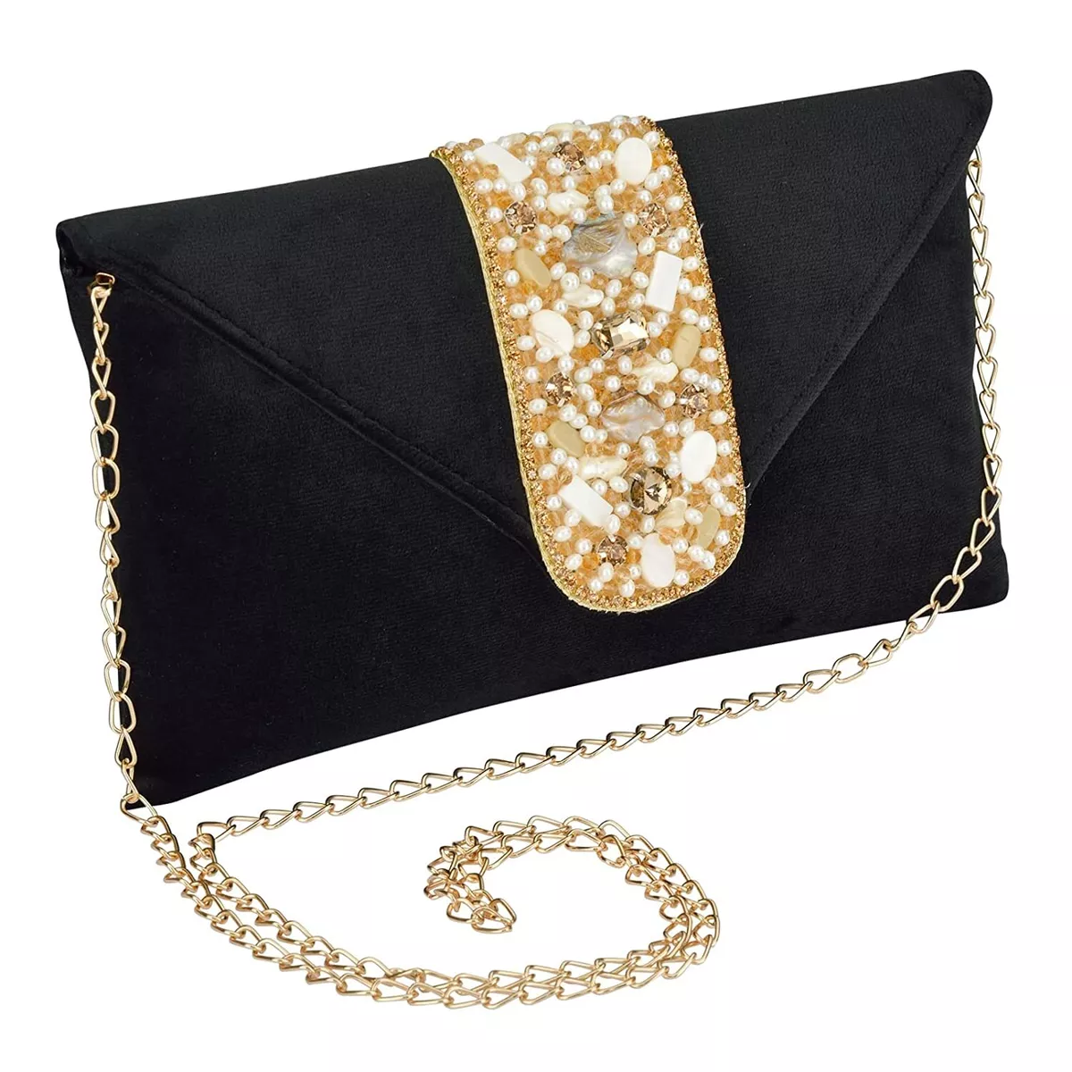 designer black clutch bag