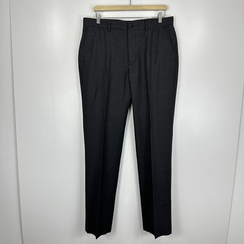 Perry Ellis Formal Anzughose Herren Hose W34 L34 Grau Flatfront Business - Bild 7 von 12