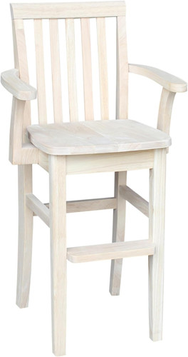 , Mission Youth Chair, Solid Real Wood, Sturdy Parawood, Dimensions 17"D X 17"W