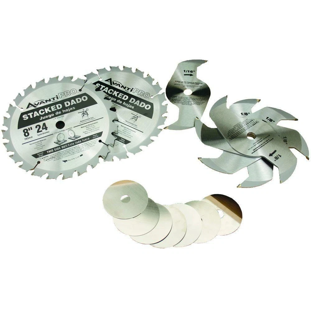 Stacked Dado Saw Blade Set 8 in. x 24 Teeth Circular Table Saws