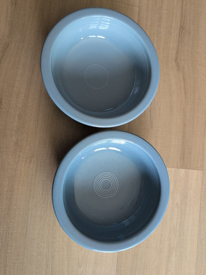 Lot Of 2 Homer Laughlin Fiesta Periwinkle Blue Round Vegetable  Fruit Bowl 8'' 