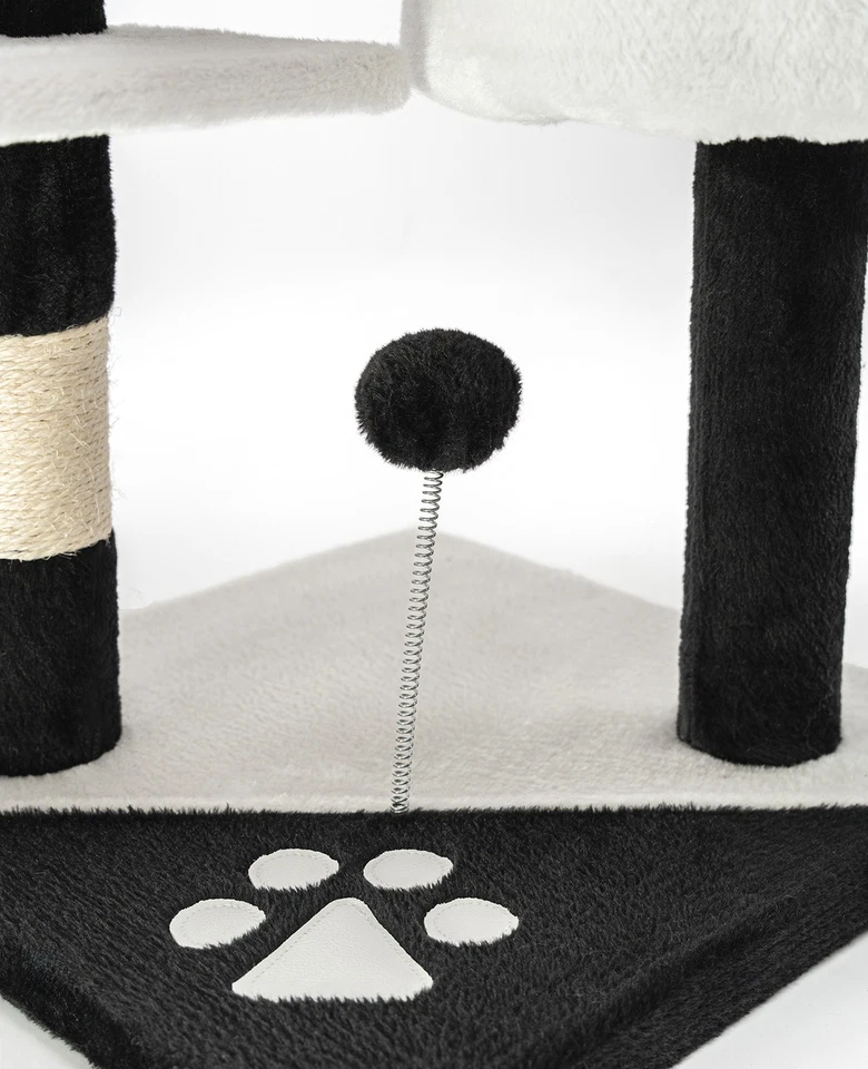 B-Ware: lionto Kratzbaum Kletterbaum Katzenkratzbaum 112 cm schwarz/weiß - Bild 3 von 4