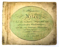 RARE 1st EDITION! "Allgemeiner Atlas" Johanes Walch 1803 Softcover Atlas MAPS