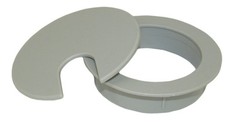 2 1/2inch CUT-HOLE SIZE Gray Round Wire Management Grommet w/ Removable Lid