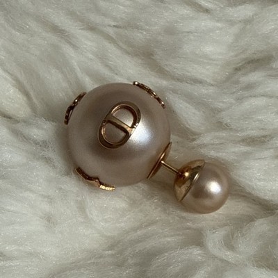 Dior Pink Faux Pearl and Crystal Tribales Stud Earrings | eBay