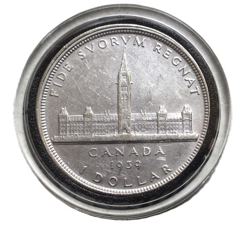 1939 Canadian Silver Dollar Royal Visit .800 Fine Silver Coin George VI w/ COA