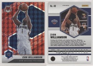2020-21 Panini Mosaic Red Mosaic Prizm Zion Williamson #49