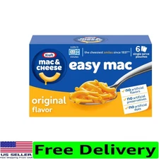 Quick & Easy Kraft Mac & Cheese - 6 Single Serve Pouches, Ready in 3.5 Minutes