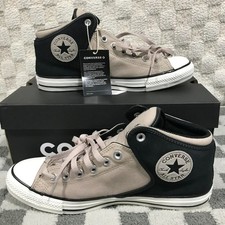 Converse CTAS High Street Mid Top Sneakers Men 11.5 Suede Canvas Black Beige NEW